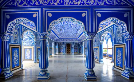 Indien Tempel blau